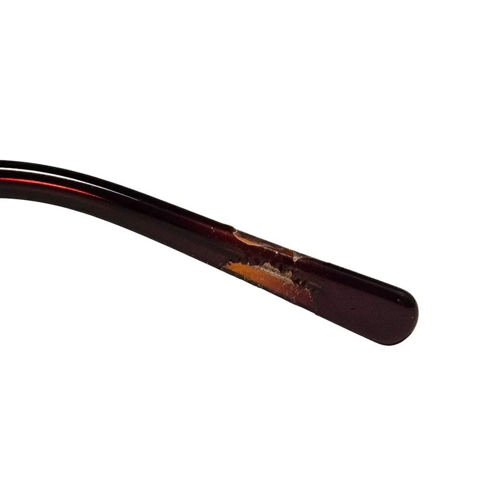 Frames‎ Only Fendi F625R 51-16 Burgundy Rectangular Eyeglasses Gold Rhinestones